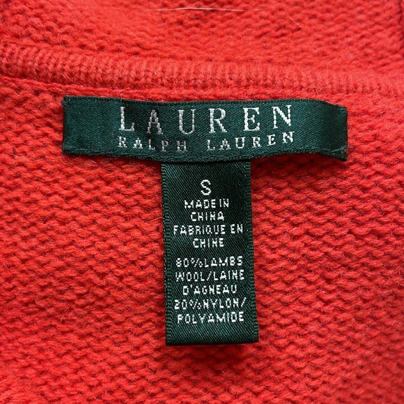 Ralph Lauren Orange Hooded Toggle Front lambswool blend Long Cardigan Size S - Picture 11 of 13